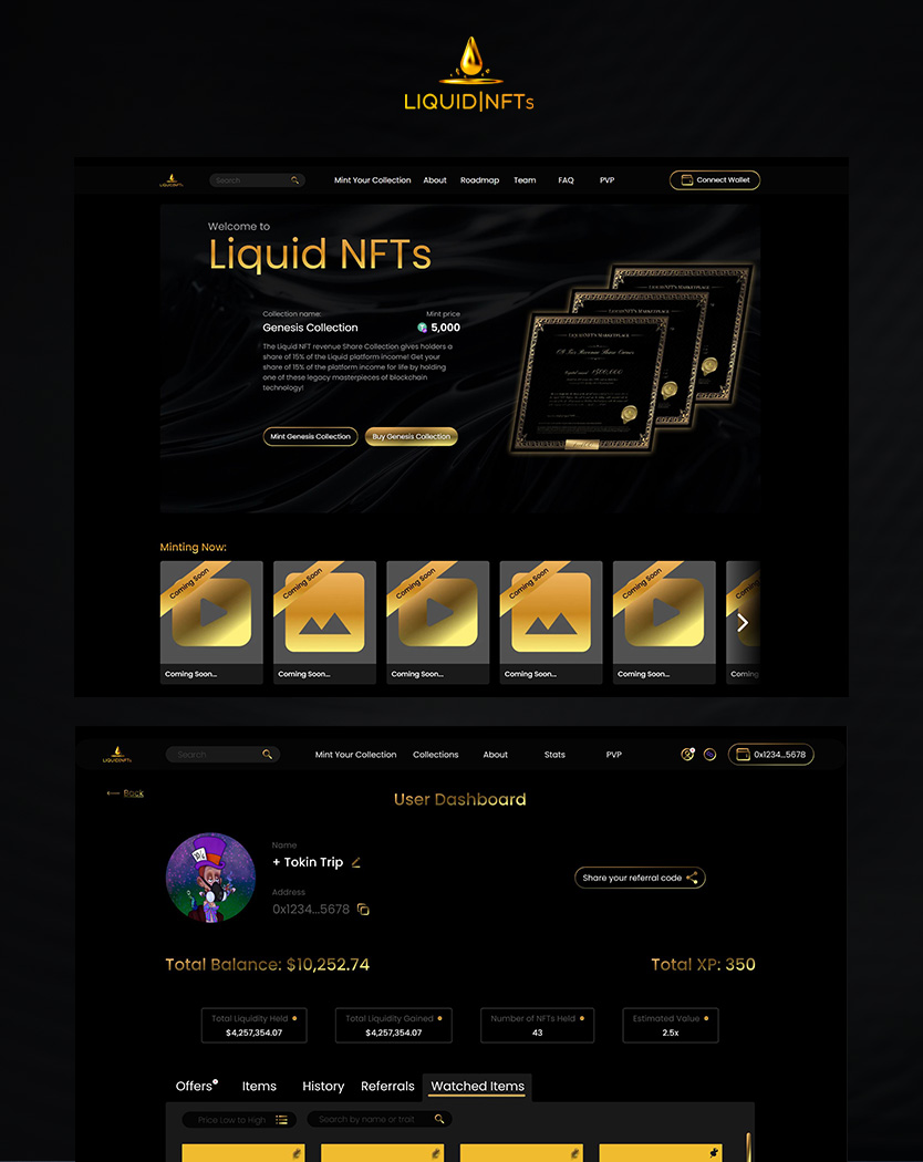 LiquidNFTs NFT Platform design by web3uiux